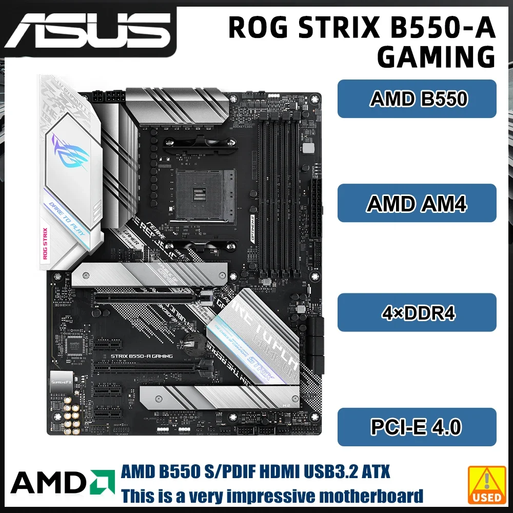 Игровая материнская плата ASUS ROG STRIX B550-A AMD B550 AM4 поддержка Ryzen 5 5600G 3700X 5700 3900X