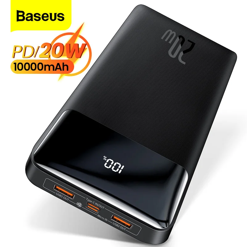 

Baseus PD 20W Power Bank 10000mAh Portable Charger External Battery 10000 Fast Charging Powerbank For iPhone Xiaomi mi Poverbank