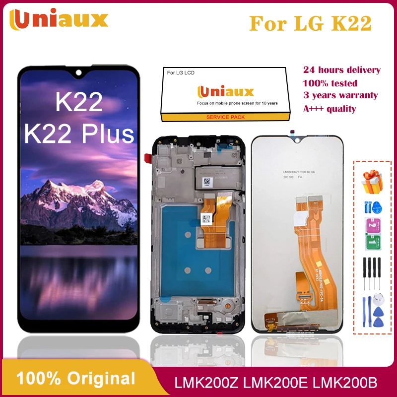Оригинальный ЖК-дисплей для LG K22, дисплей с сенсорным экраном в сборе, дигитайзер для LG K22 Plus, ЖК-экран с рамкой