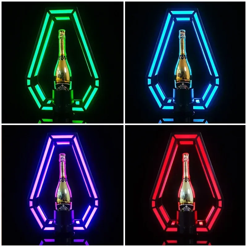 Черный металлический перезаряжаемый светодиодный дисплей Moet шампанского вина