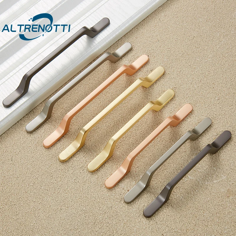 

Furniture Door Pull Cabinet Drawer Handle Gold Grey Dresser Kitchen Cupboard Wardrobe Hardware Bedroom Closet Brass Modern Knob