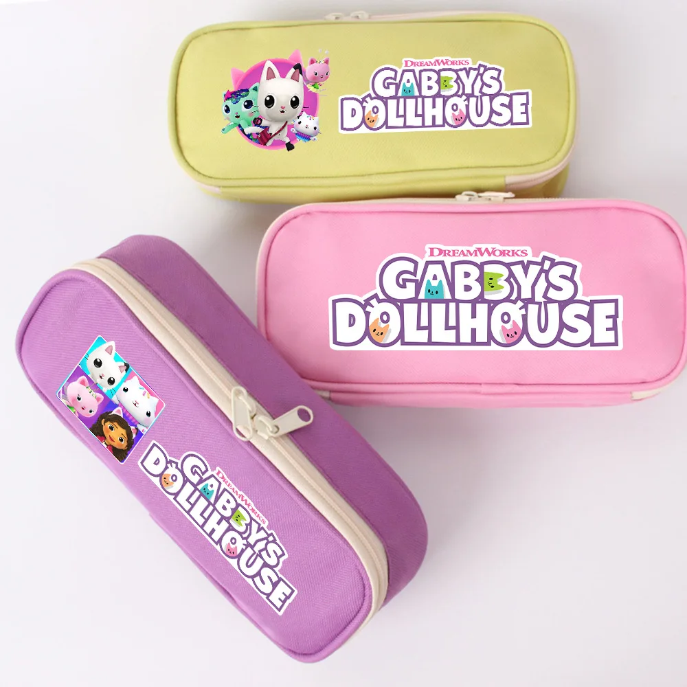 

Мультяшный пенал Gabby для кукольного домика, Большой Вместительный чехол для карандашей, школьный чехол для ручек, товары для фигурок, подарк...