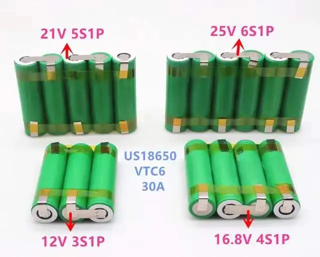 12V 18650 VTC6 battery 3000mAh 30amps for 12.6v screwdriver battery weld soldering strip 3S1P 12.6v battery pack (customize)