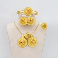 ethiopian gold jewelry red diamond african set gold jewelry indian necklace and earrings for israelsudanarabianmiddle