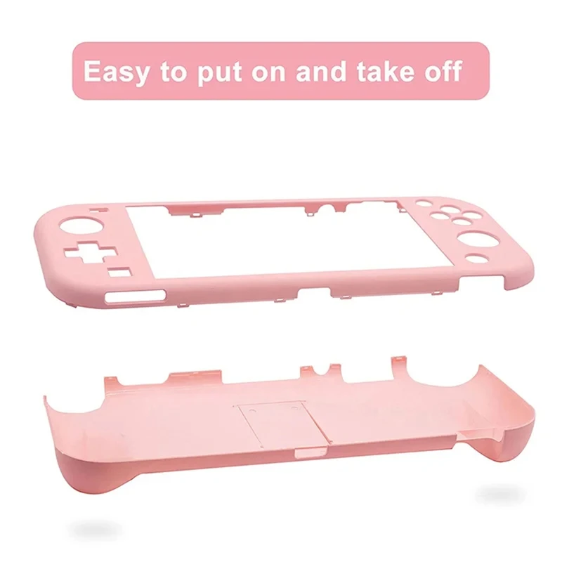 Фото Розовый защитный чехол для Nintendo Switch Lite с подставкой, жесткий чехол для игровой консоли Nintendo Switch Lite с подставкой №1