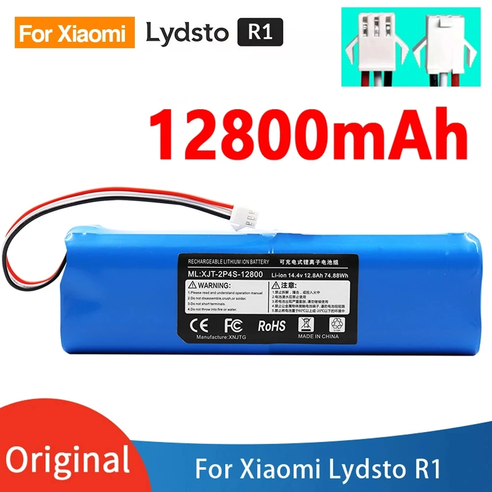 

2023 Upgrade for XiaoMi Lydsto R1 Rechargeable Li-ion Battery Robot Vacuum Cleaner R1 Battery Pack with Capacity 12800mAh