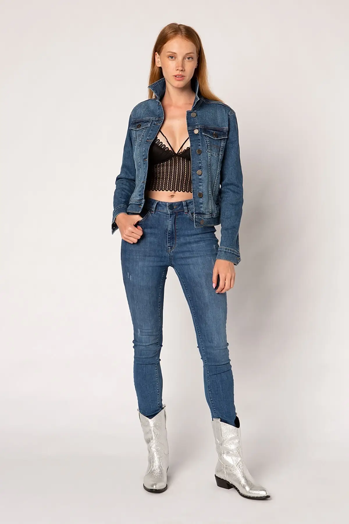 

Женская модная джинсовая куртка, куртка из денима