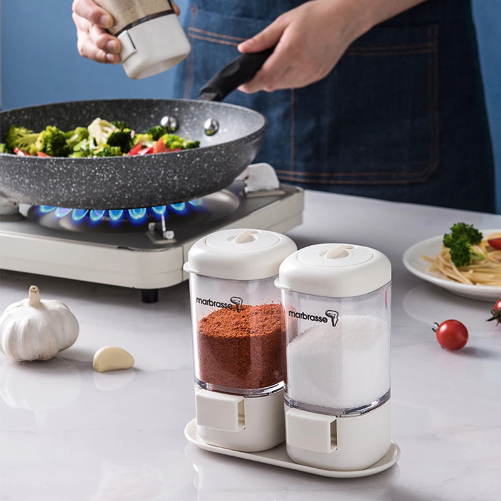 

Мерная коробка для приправ, Герметичная Бутылка для приправ с вращающимся уплотнением, домашняя кухонная банка-органайзер для соли, монона...