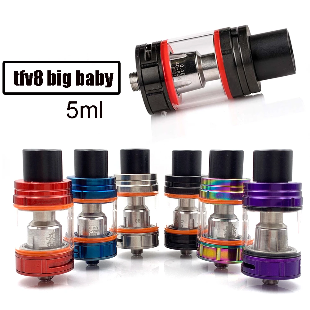 

Single TFV8 Big Baby Tank 5ml V8 BABY Coils Top Filling Airflow Control Cloud Beast Atomizer