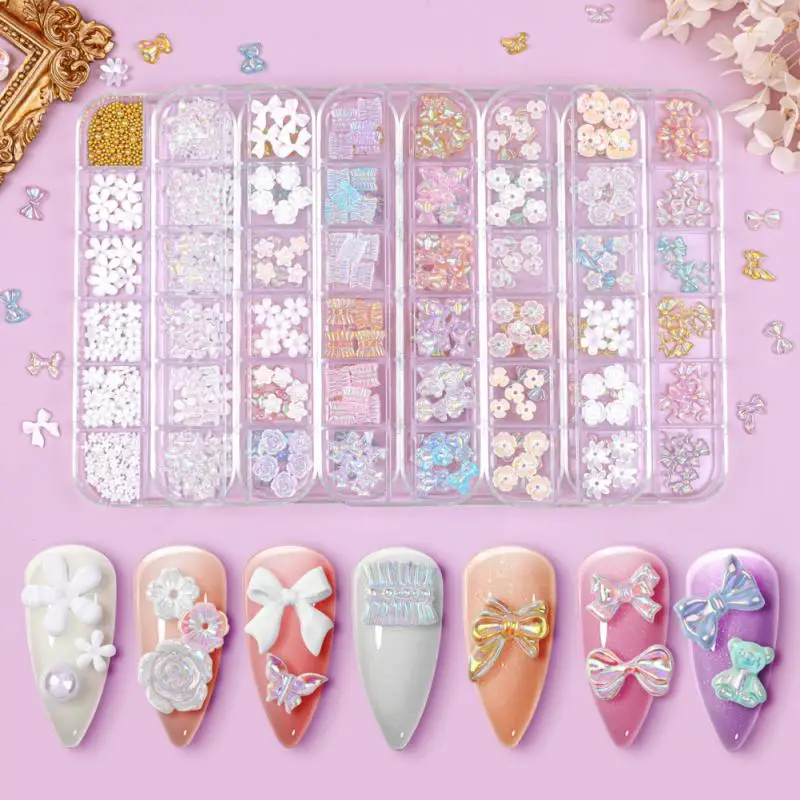 

1Box Aurora Glitter 3D Colorful Butterfly Nails Jewelry DIY Resin Manicure Decals Nail Art Decorations Manicure Accessories