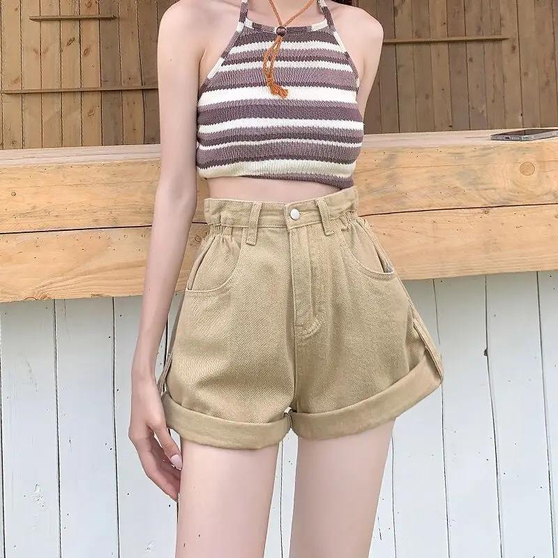

Shorts Women Denim Vintage Summer Basic Simple All-match Hot Sale High Waist Leisure Ulzzang Ladies Streetwear Chic Classic D31