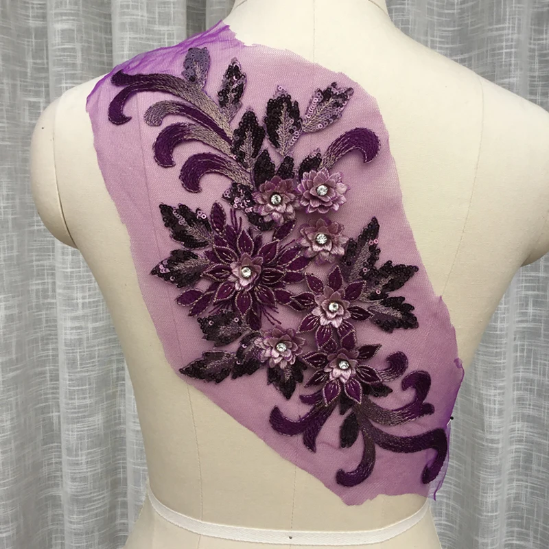 1 шт. разноцветная кружевная ткань с цветочными ювелирными изделиями и бисером