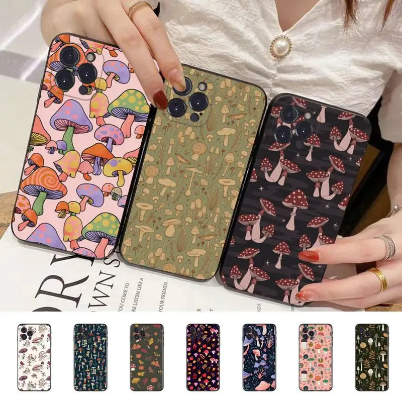 

Mushroom Cute Phone Case Silicone Soft for iphone 14 13 12 11 Pro Mini XS MAX 8 7 6 Plus X XS XR Cover