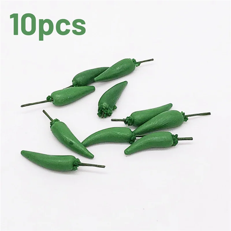 10 шт./лот глина масштаб 1:12 фрукты еда овощи миниатюрный зеленый перец для кукол