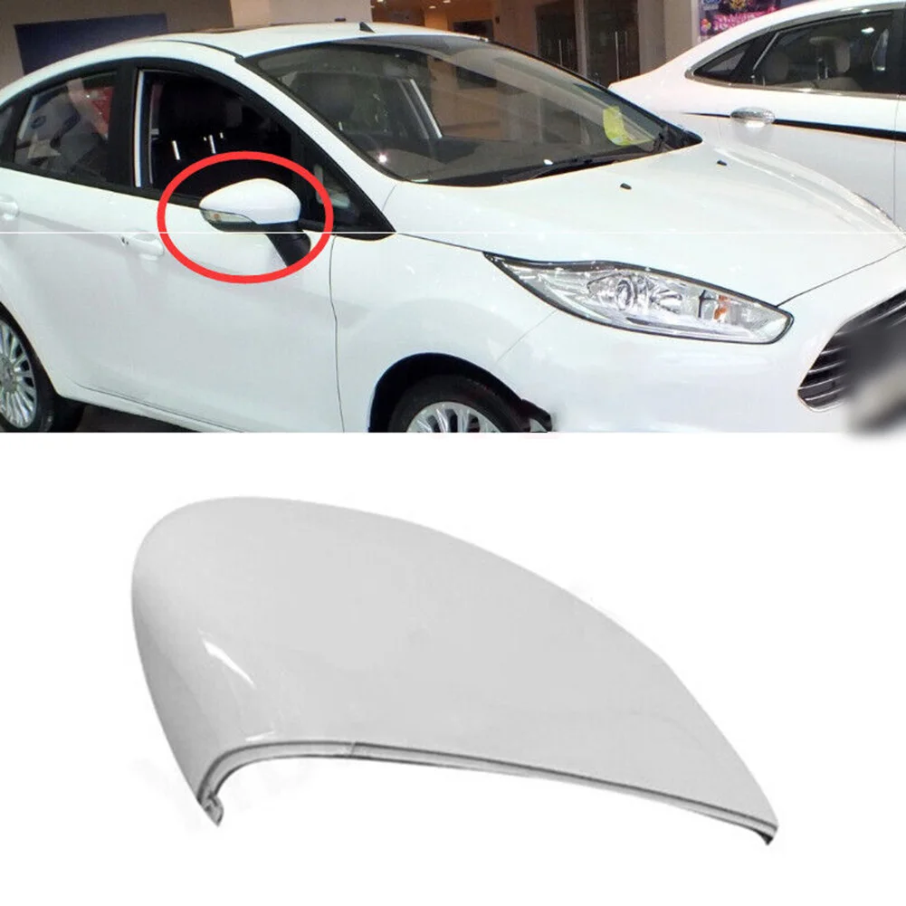 

1x White Car Right Driver Side Wing Mirror Cover Cap For Ford Fiesta MK7 2008-2017 Exterior Parts Rearview Mirror Cover Cap