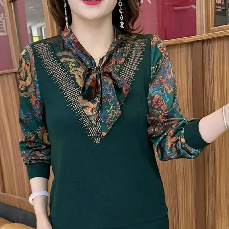 Женская шифоновая рубашка в стиле ретро свободная офисная блузка большого