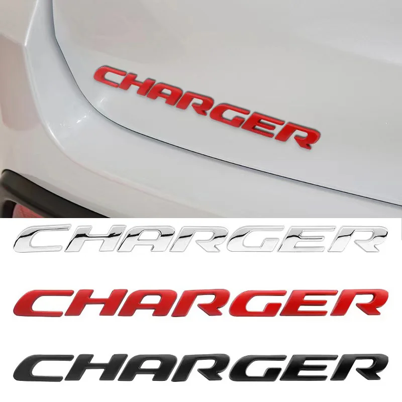 

3D Metal CHARGER Letter Car Emblem Badge Fender Rear Trunk Body Sticker For Dodge Charger Challenger Ram 1500 2500 Chrysler SRT