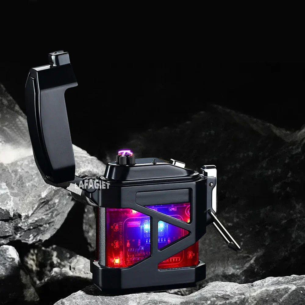 Водонепроницаемая металлическая аккумуляторная зажигалка простой прозрачный