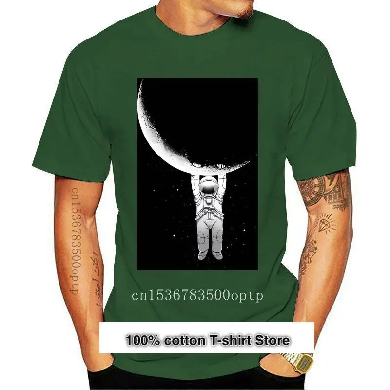 

Никакой помощи! Camiseta с принтом астронавта и луна для мужчин, хлопчатобумажная одежда, летняя одежда, регулируемая