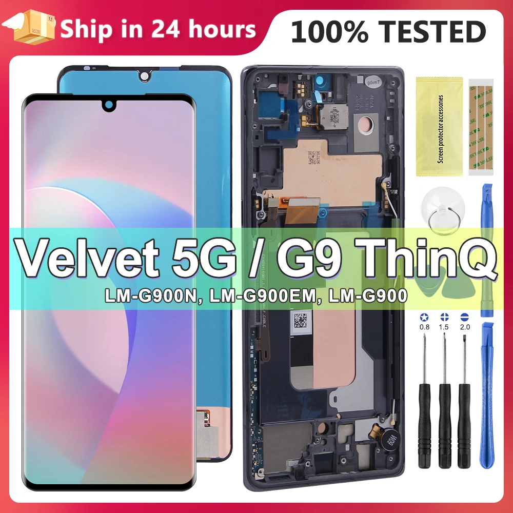 Для LG Velvet 5G G900 Дисплей Сенсорный ЖК-экран G9 ThinQ LMG910EMW LM-G900N С запасными частями в