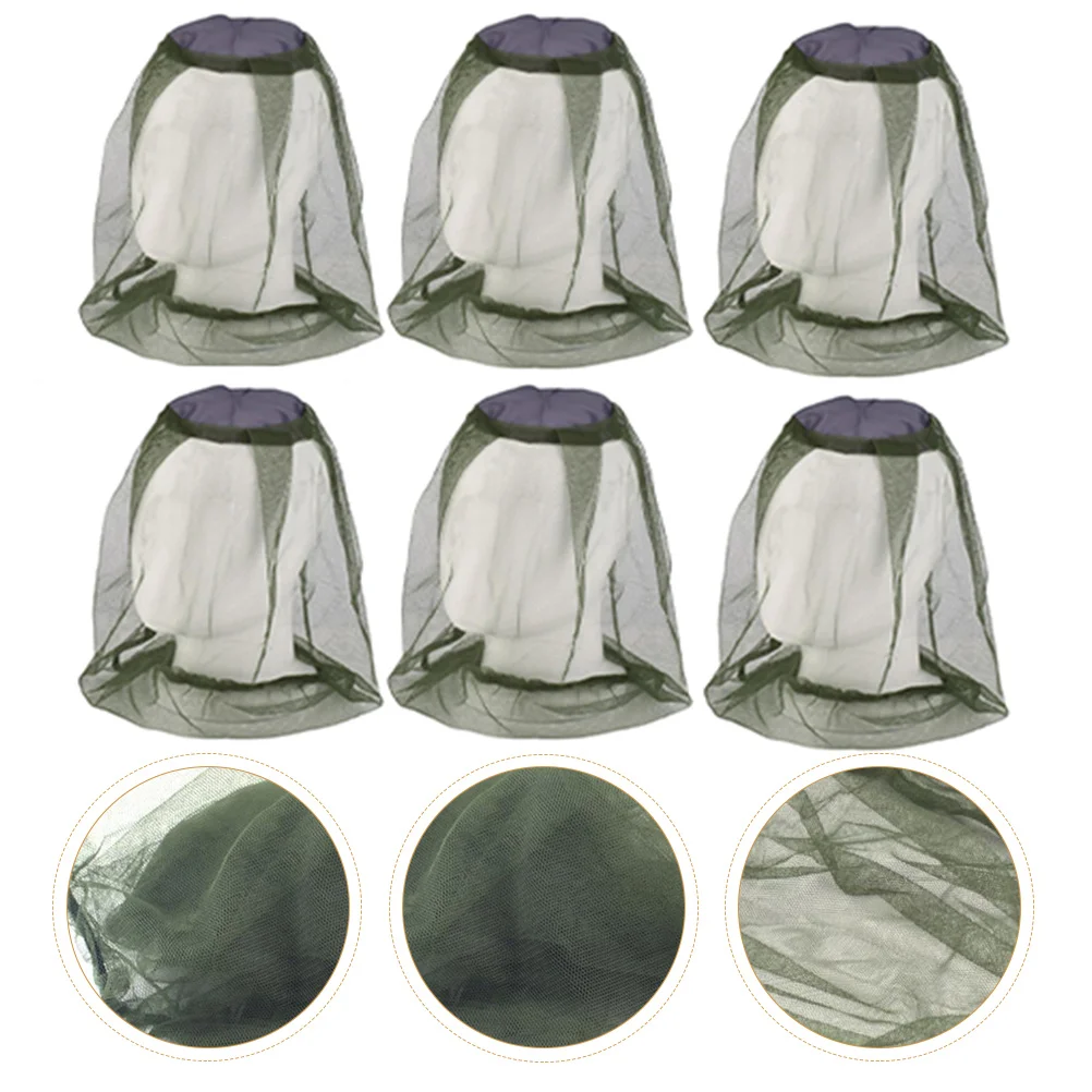 

6 Pcs Mosquito Hat Bug Net Field Covers Headwear Mesh Gauze Sun Man Face Protective