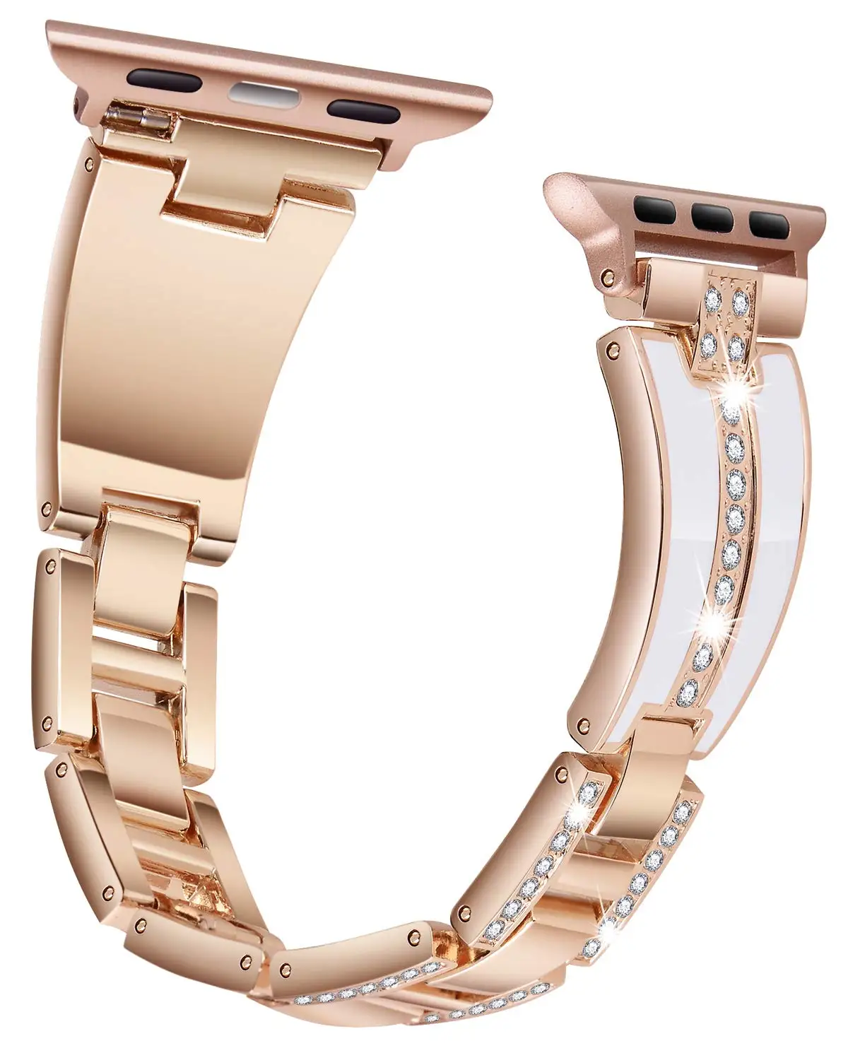 Resin+Metal strap for Apple watch 45mm 44mm 42mm 40mm 41mm 38mm 49mm Women diamond  bracelet for iwatch UItra 8 7 6 5 4 SE band