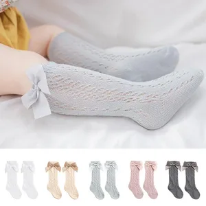 Image for Toddler Girl Knee High Socks, Solid Color Hollow O 