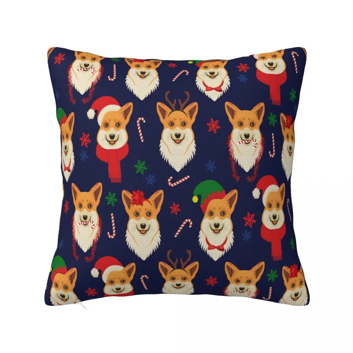 

Corgi Dog Plaid Pillowcase Printing Polyester Cushion Cover Decorations Cartoon Throw Pillow Case Cover Home Square 45*45cm