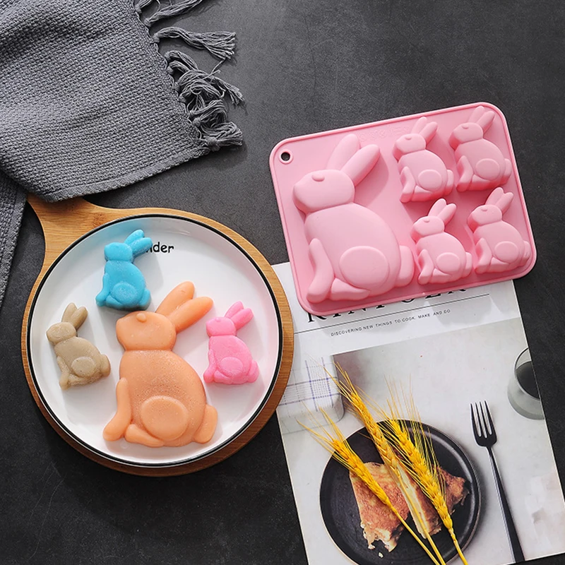

Easter Silicone Mold Rabbit Colored Egg Chocolate Cake Mold Holiday Baking Tools