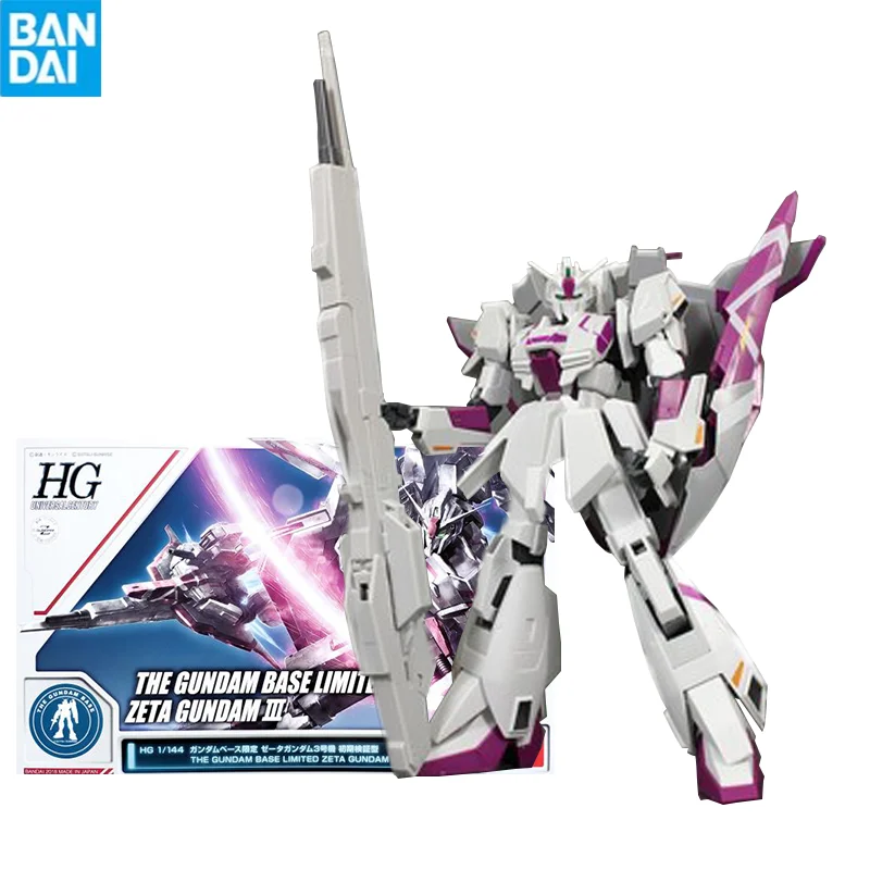 

Bandai Gunpla Hg 1/144 Base Limited Zeta Gundam 3 Assembly Model High Quality Collectible Robot Kits Models Figures Kids Gift