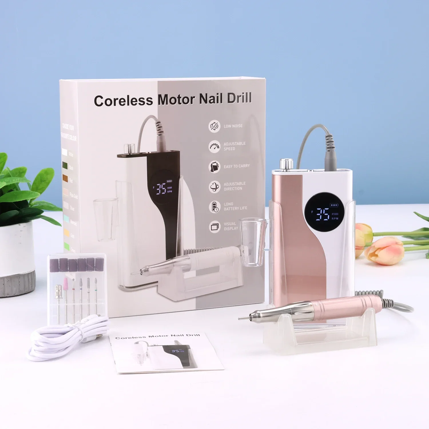 Новое поступление 2024 года 65 Вт профессиональная аккумуляторная дрель для ногтей
