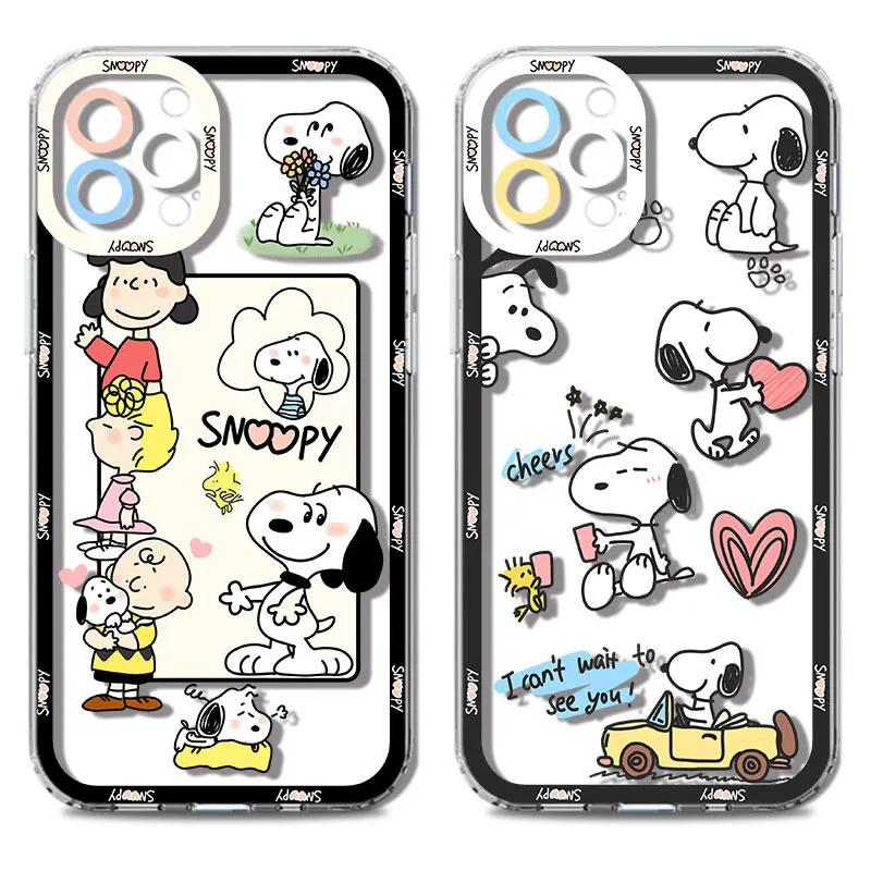 

Cute Snoopy Dog Soft Silicone Case for Xiaomi Redmi Note 11 11S 10 10S 9S 9 Pro Max 8 7 6 5 10C 9A 9C 8A 7A 6A 5A Clear Cover