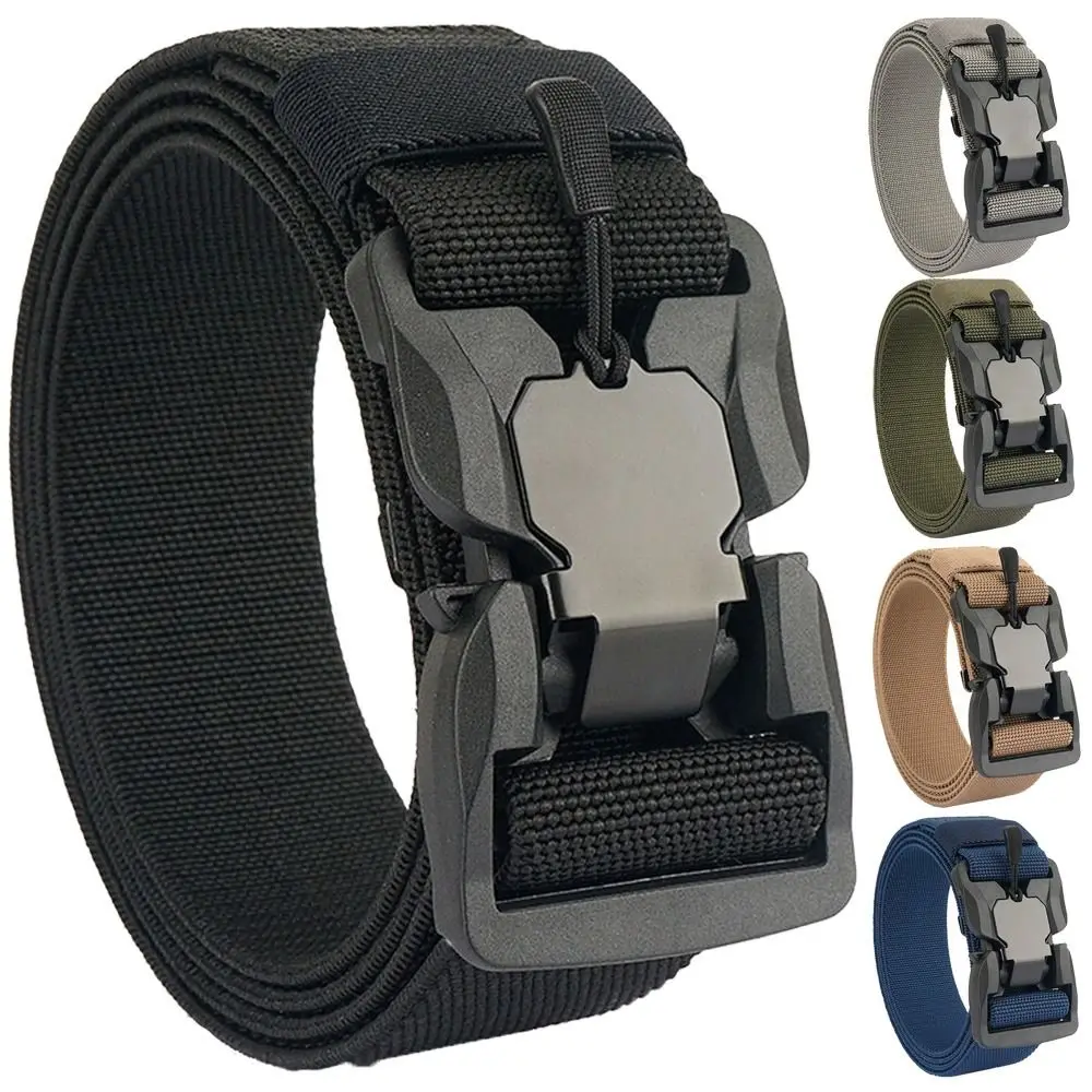 Quick-Release Durable Outdoor Canvas Nylon Belts Men's Military Belt Magnetic Buckle Waistband Tactical Strap