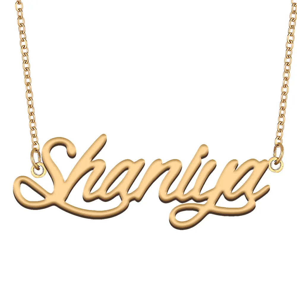 

Shaniya Name Necklace for Women Stainless Steel Jewelry Gold Color Nameplate Pendant Collares Para Mujer Letters Choker