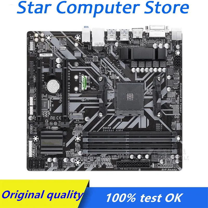 

Для AMD B450 B450M для Gigabyte GA B450M DS3H разъем AM4 материнская плата DDR4 компьютер SATA3 M.2 SSD настольная материнская плата Б/у
