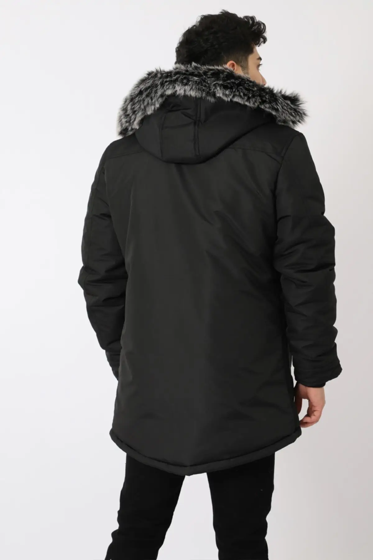 Style Combination Fur Hooded Coat