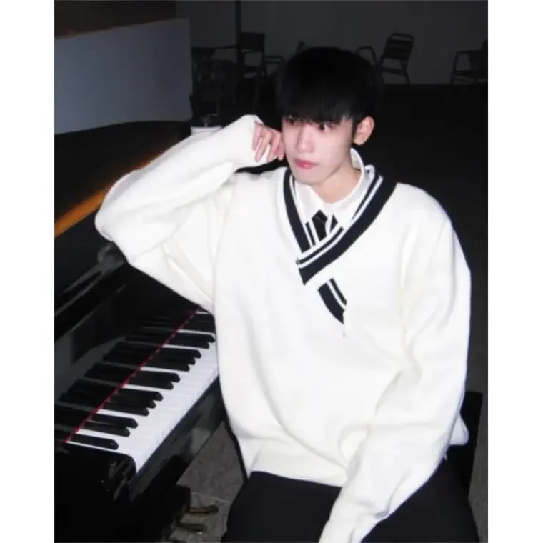 Осень/зима утолщенный свитер мужской корейский модный свободный крой японский