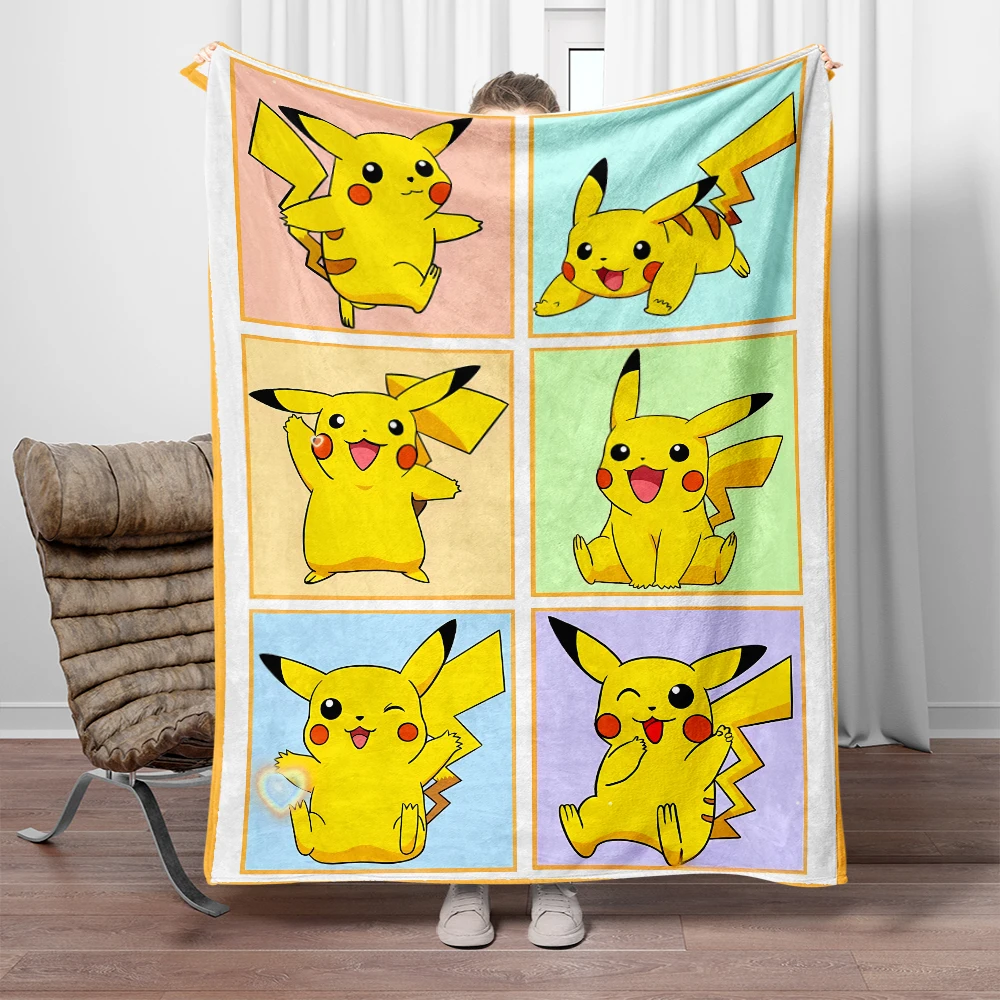 Фланелевые пушистые флисовые одеяла покемона Пикачу в японском стиле детские