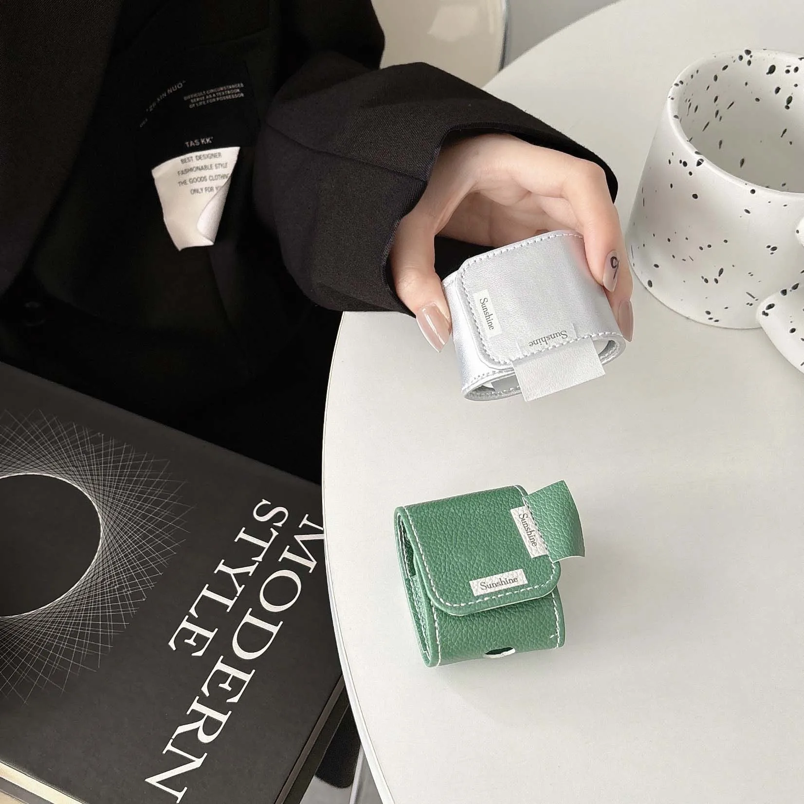 Кожаный чехол для наушников apple airpods 3 pro 2nd 2 1