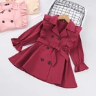 Ветровка для маленьких девочек, куртка, однотонная верхняя одежда, детское демисезонное пальто с длинным рукавом, модная детская куртка, одежда для подростков