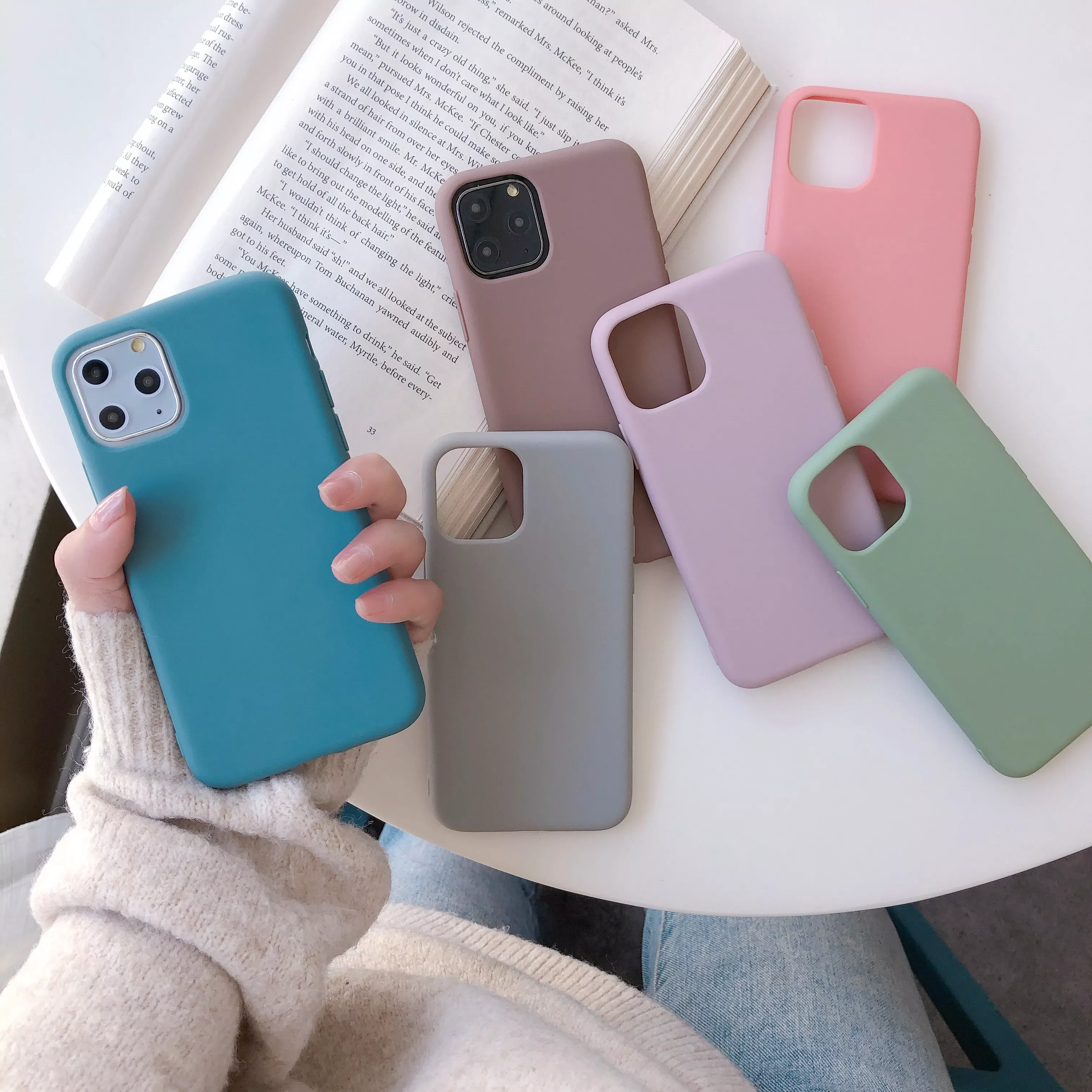 

Candy Color Wine Red Blue Case For iphone 11 12 Mini 13 Pro XS MaX XR X Soft TPU Green Color For iphone 6 7 8 Plus
