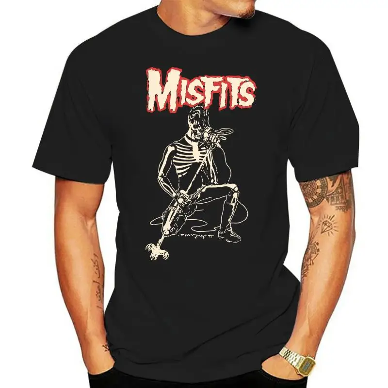 

Misfits Kneel Fiend Skeleton Image Black T Shirt New Official Danzig