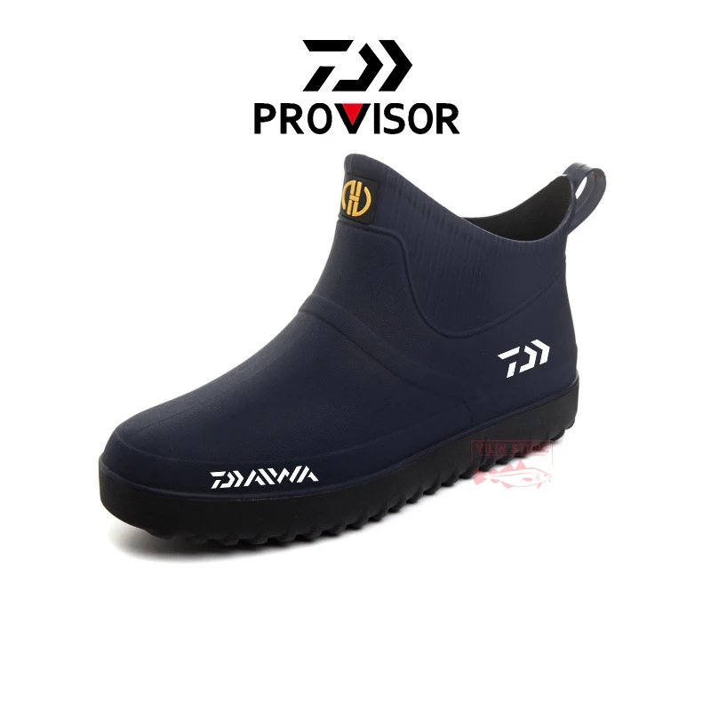 

New Daiwa Fishing Wading Shoes Men's Summer Non-Slip Waterproof Rain Boots Winter Outdoor Short Barrel Warm Fishing Wading Boots