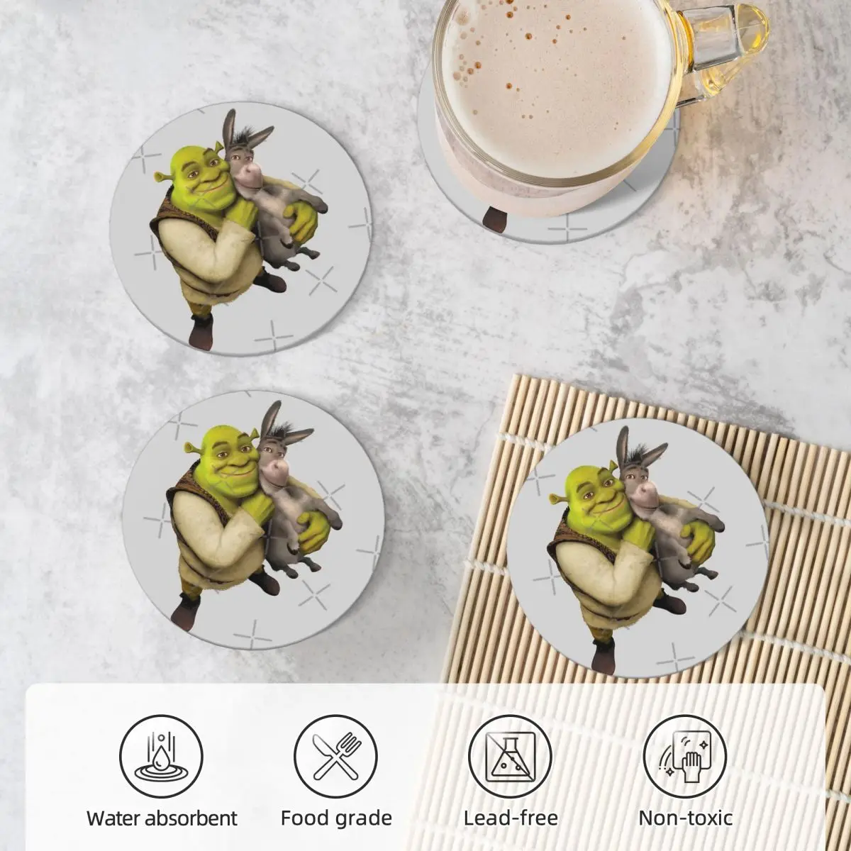 Керамические подставки Shrek And Donkey Best Friends (4 шт.)