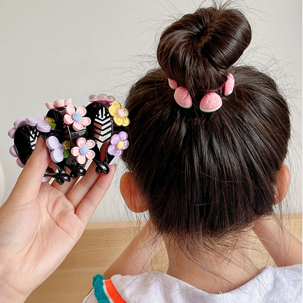 

Women Bun Hair Claw Bird's Nest Buckle Hair Clip Fruit Hairpins Expanding Hair Accessories Fashion Plastic Holder Headwear