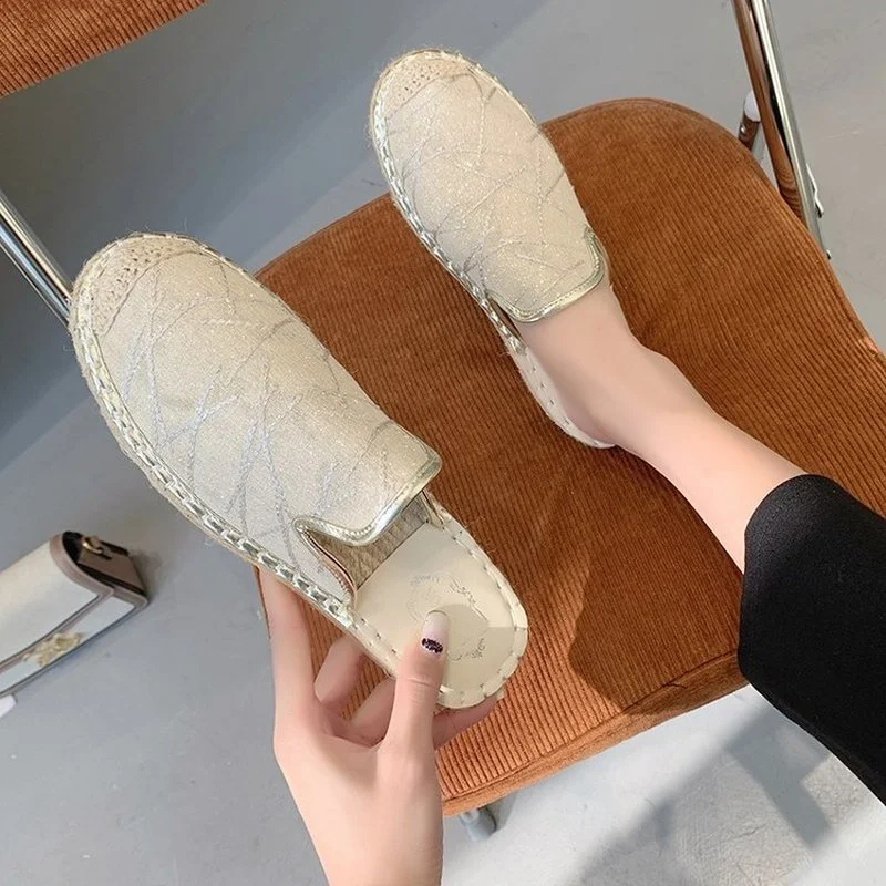 2022new style canvas shoes ladies fashion flat shoes lace hollow low cut suitable for canvas shoes comfortable slippers35-43cozy