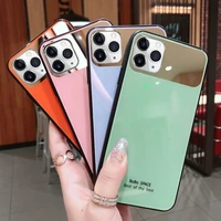 jome new solid color makeup mirrori phone 7 8 plus x xr xs max iphone11 pro max tempered glass casee with mirror
