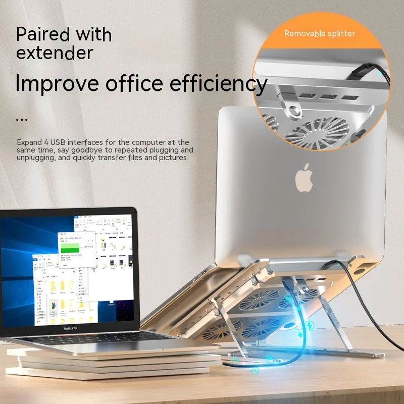 Складная подставка для ноутбука с охлаждающим вентилятором. Подъемник из