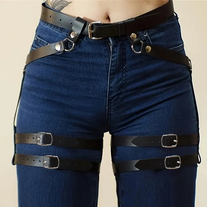 Женский ремень из искусственной кожи с металлической пряжкой регулируемый