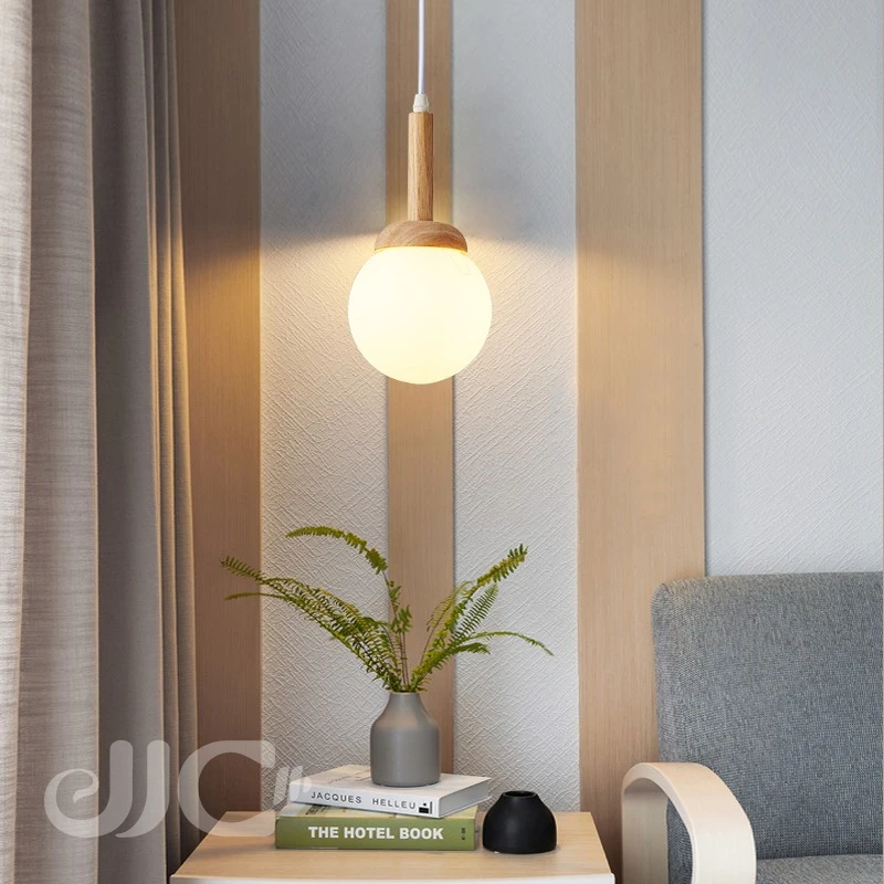 

JC Japanese Log Dining Room Lamp 3 Head Headroom Bar Chandelier Modern Simple Dining Room Lamp Nordic Log Chandelier